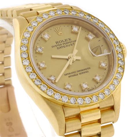 Rolex Datejust President 18k Yellow Gold Champagne Diamond 